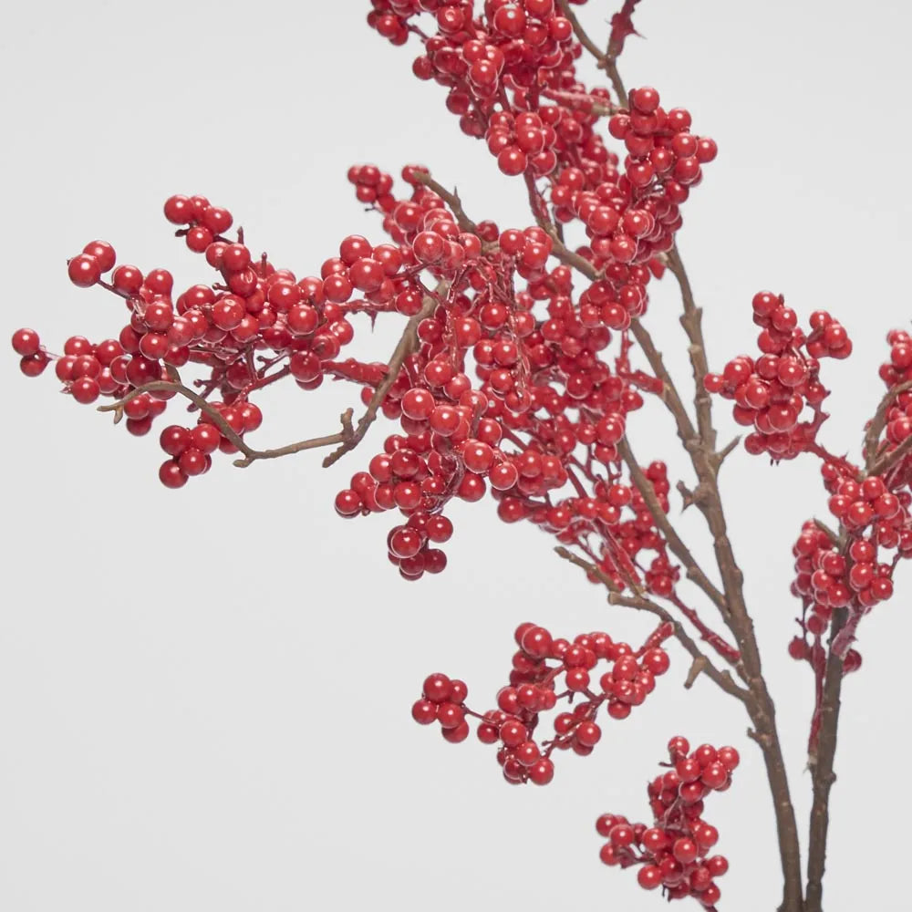 Berry Cluster Stem Red 9x76cm