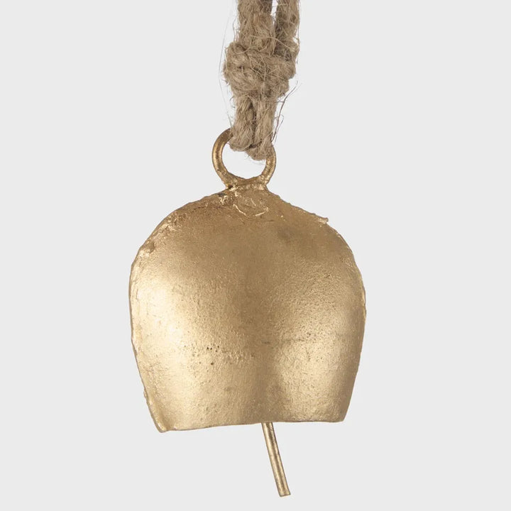 Mini Brass Oval Bell Decoration 3x6cm