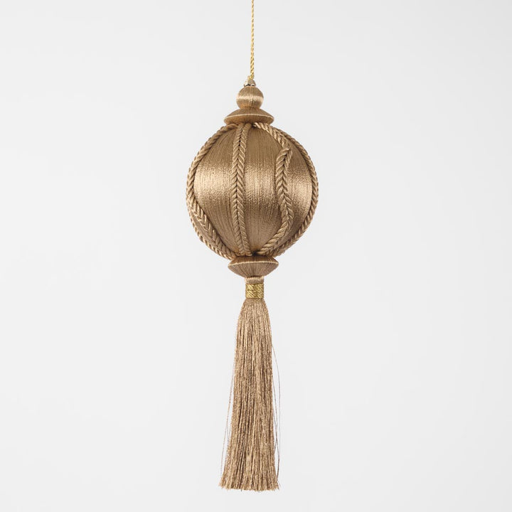 Silk Tassel Bauble Decoration Champagne 10x28cm