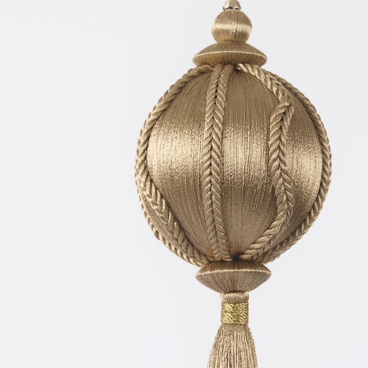 Silk Tassel Bauble Decoration Champagne 10x28cm