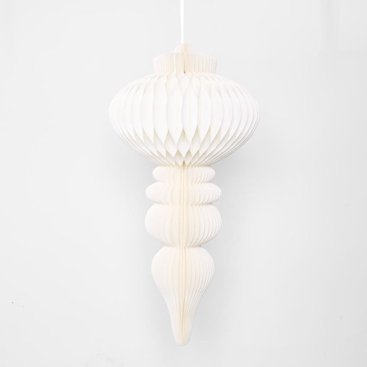 Giant Paper Cresting Finial Decoration White 26x100cm