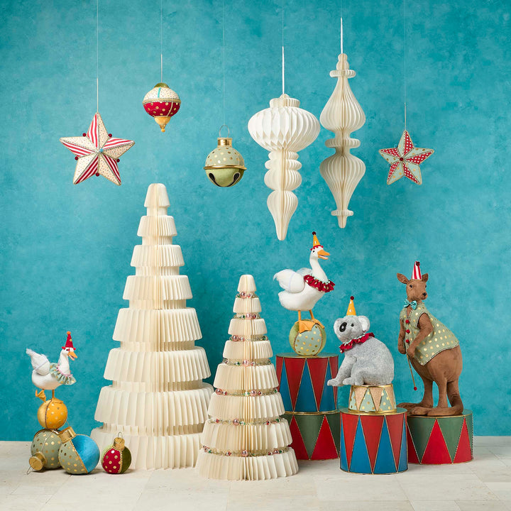 Giant Paper Cresting Finial Decoration White 26x100cm