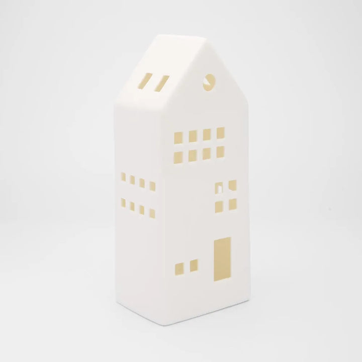 Light Up Porcelain House White Large 6.5x20cm