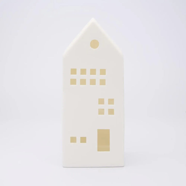Light Up Porcelain House White Large 6.5x20cm