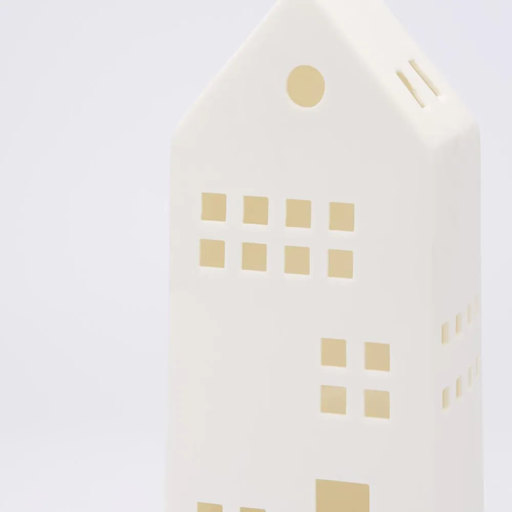 Light Up Porcelain House White Large 6.5x20cm