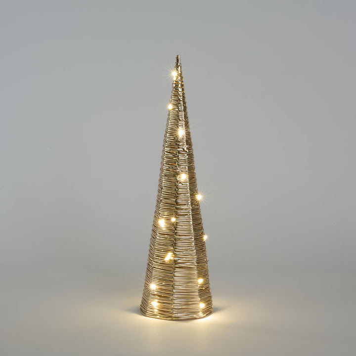 Small Wrapt Light Up Cone Tree 14x50cm