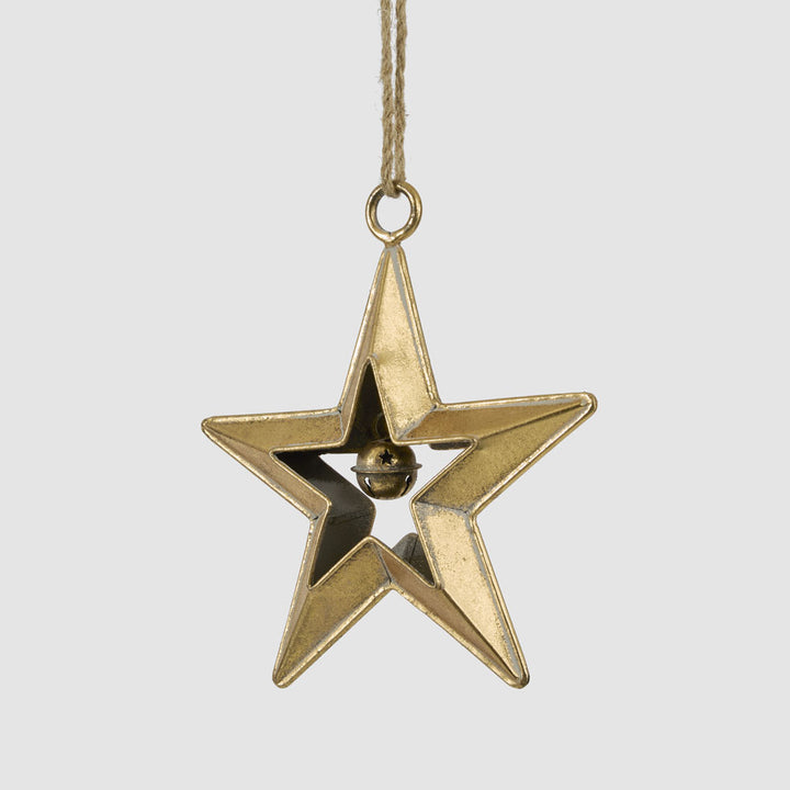Small Golden Hanging Star with Bell 19.5cm