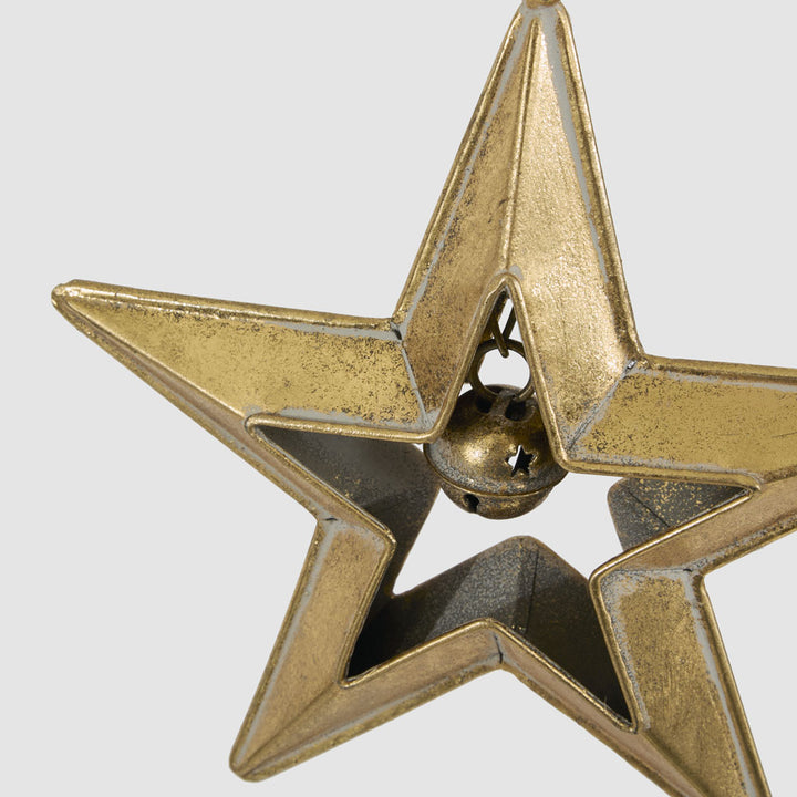 Small Golden Hanging Star with Bell 19.5cm