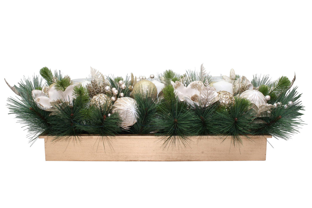Candle Holder 20 Led 3 Light Magnolia Champagne 89cm