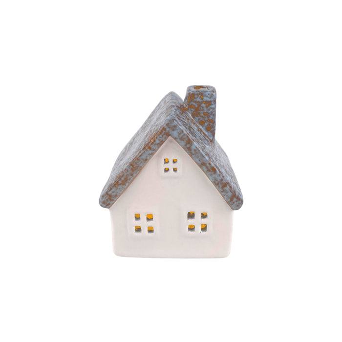 Ceramic Led Blue Whte House Sml