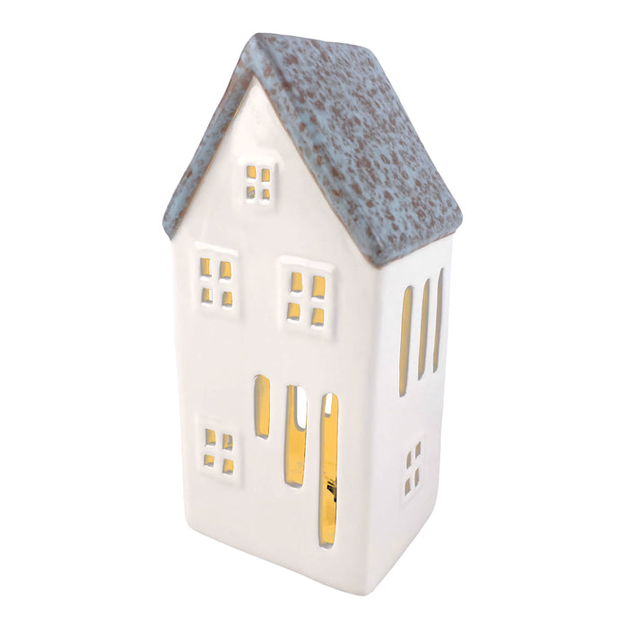 Ceramic Led Blue Whte House Xlge