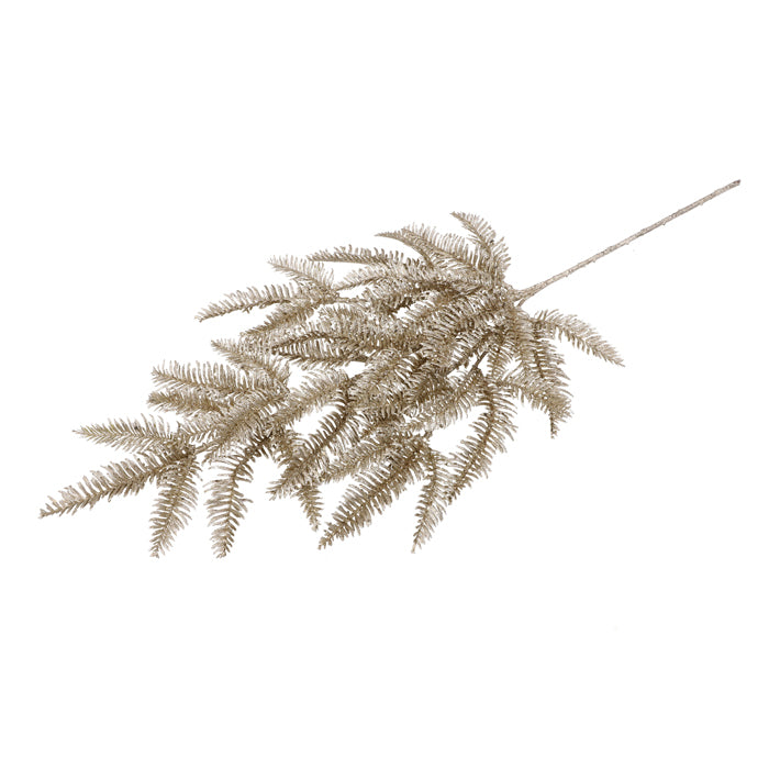 Plastic Glitter Hemlock Spray Chmpgne