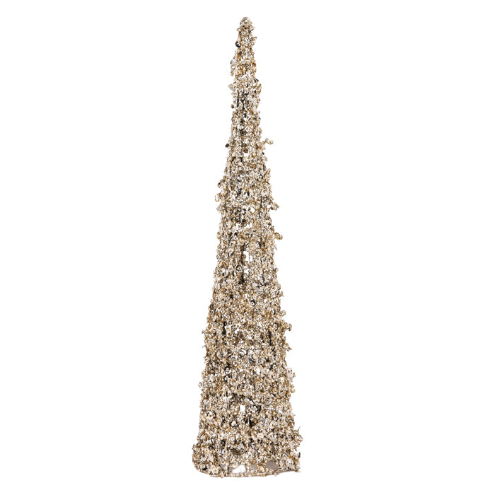 Ice Glitter Cone Tree Champagne Lge