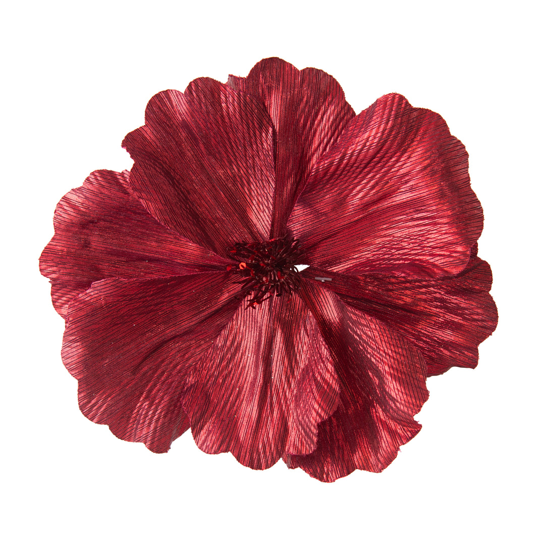 Clip On Magnolia Shiny Burgundy