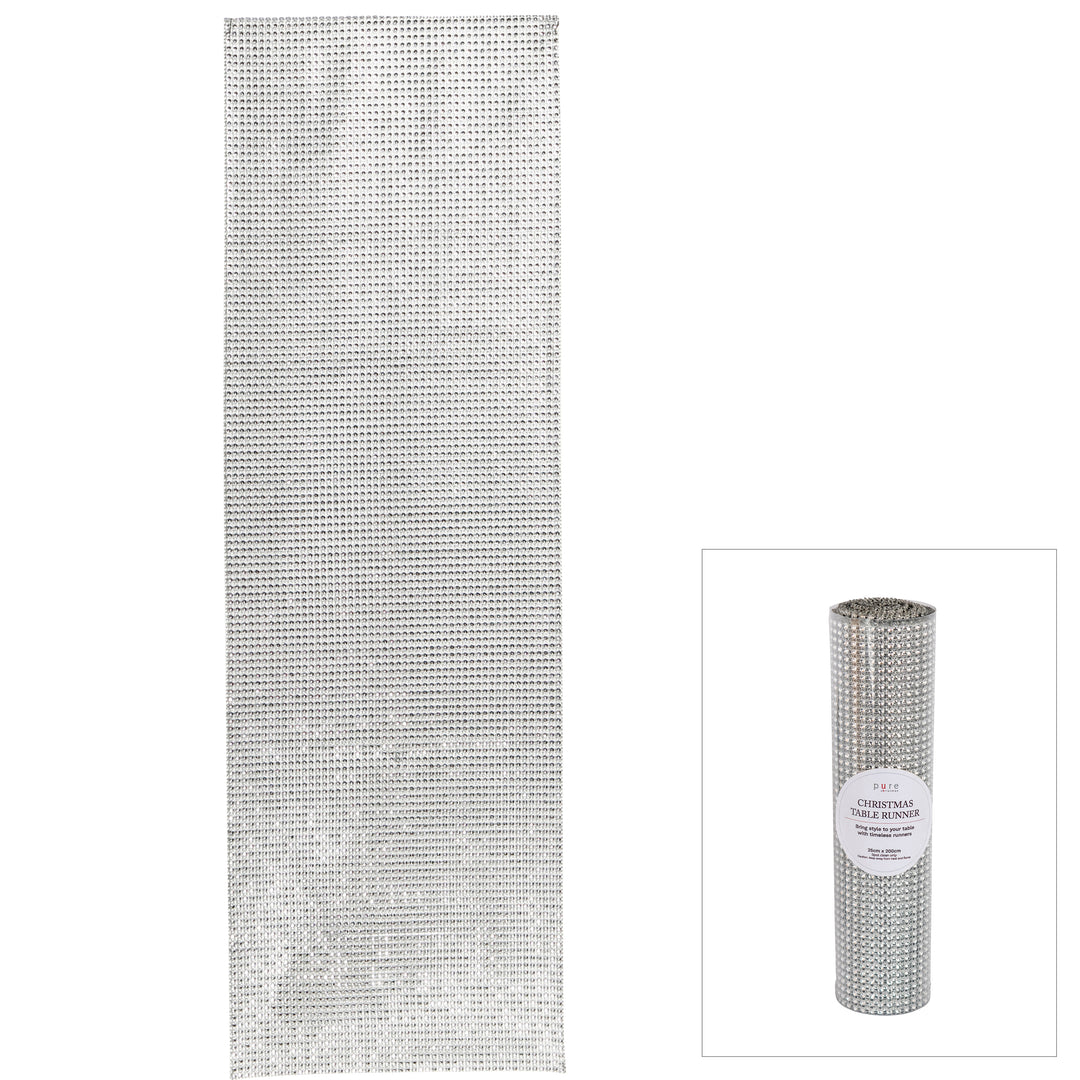 Silver Diamonte Table Runner 200cm