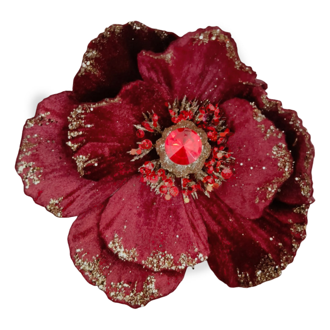 Clip On Sheer Poly Magnolia Red