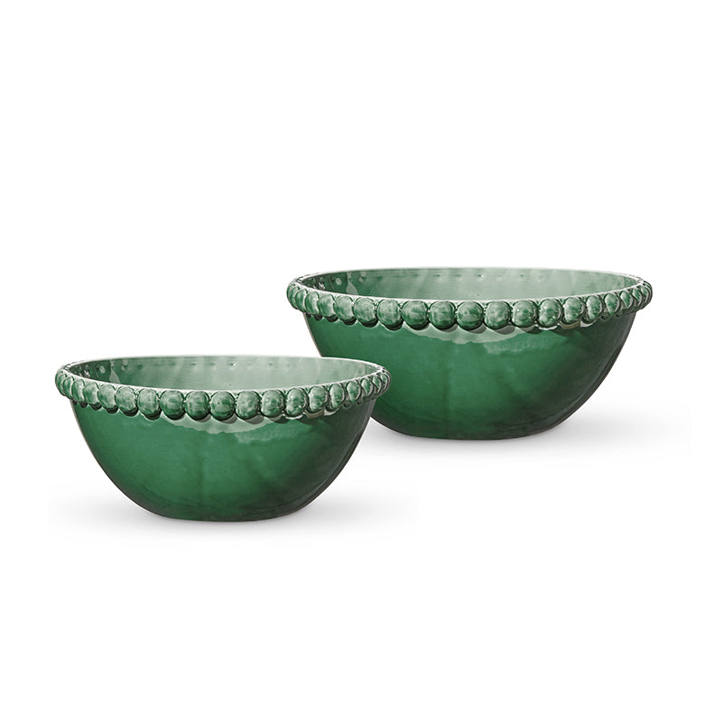 Eden Green Large Bowl Set 2 Sml D28X10Cm / Lrg D32X13Cm