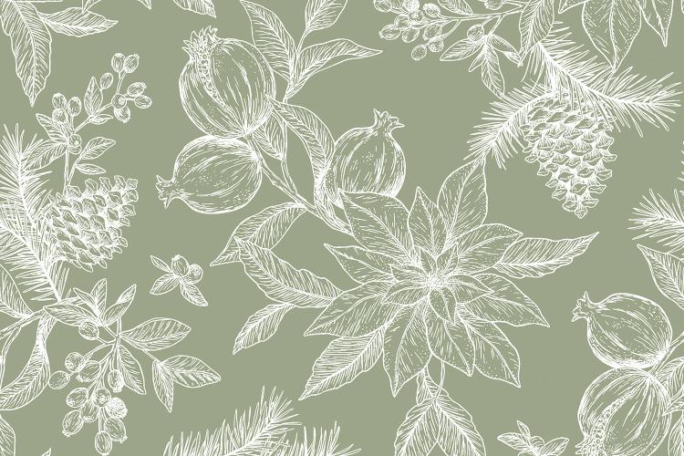 Poinsettia Wrapping Paper Roll 3M