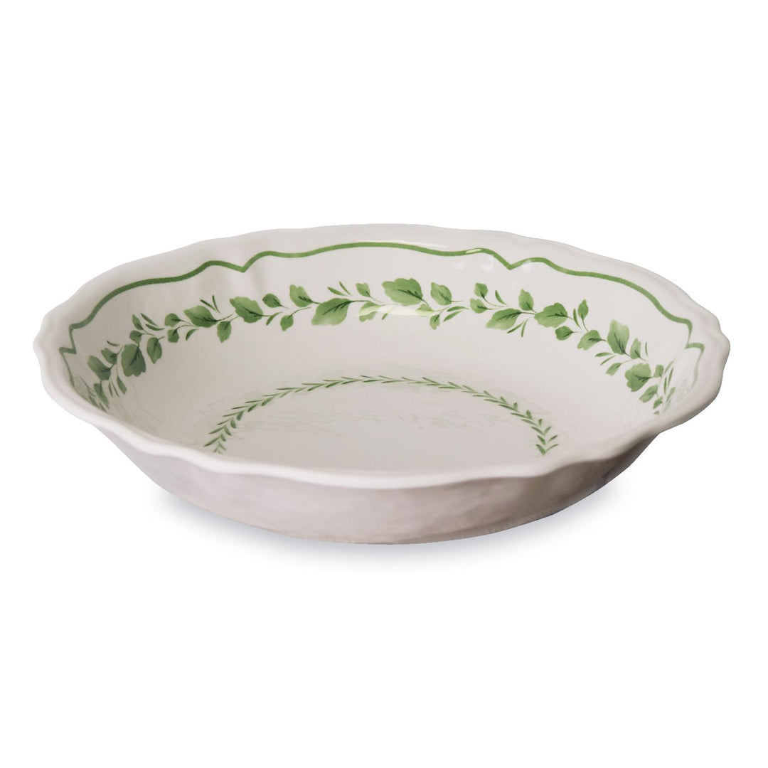 Cecile White/Green Melamine Salad Bowl D35Xh7cm