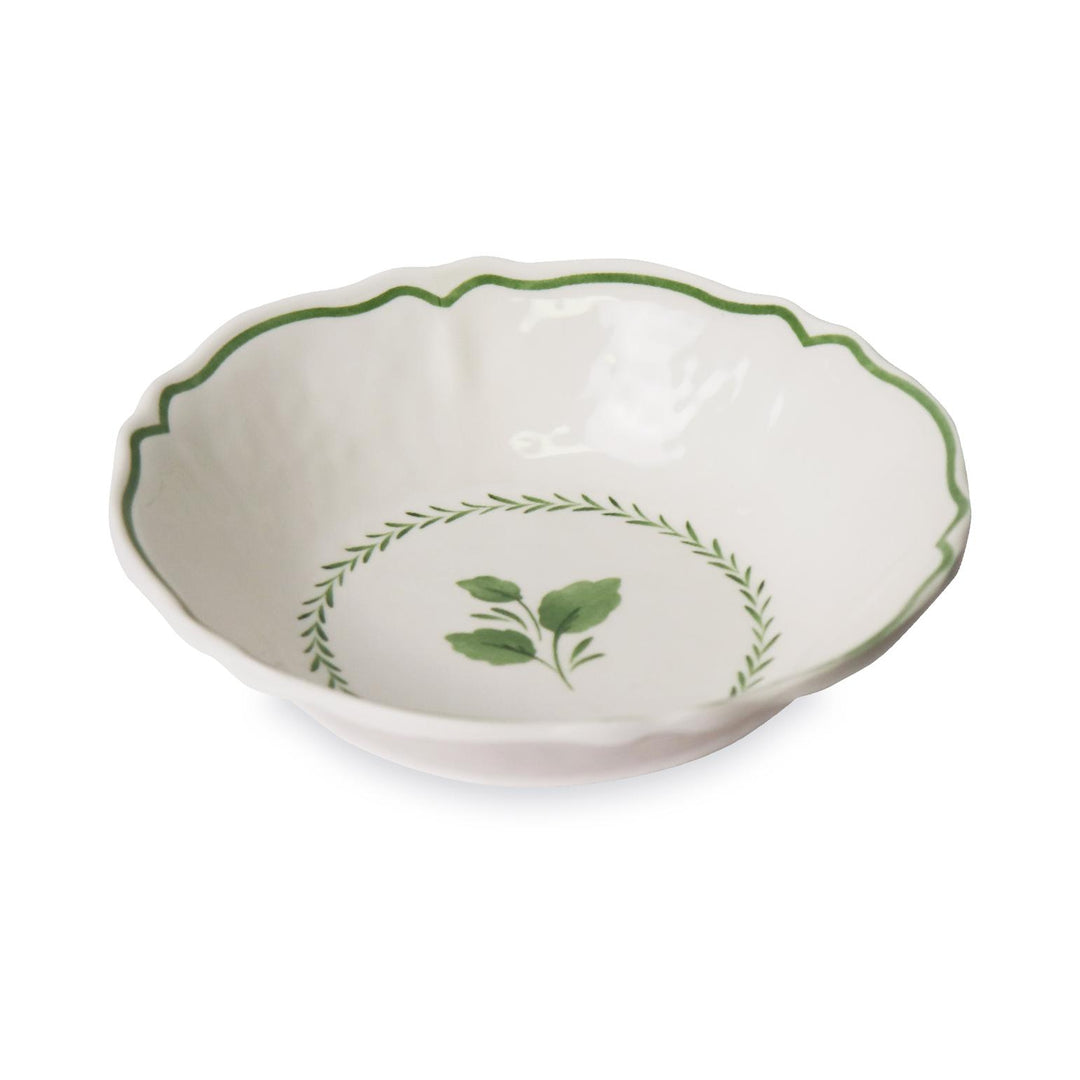 Cecile White/Green Melamine Bowl D19X4.5cm