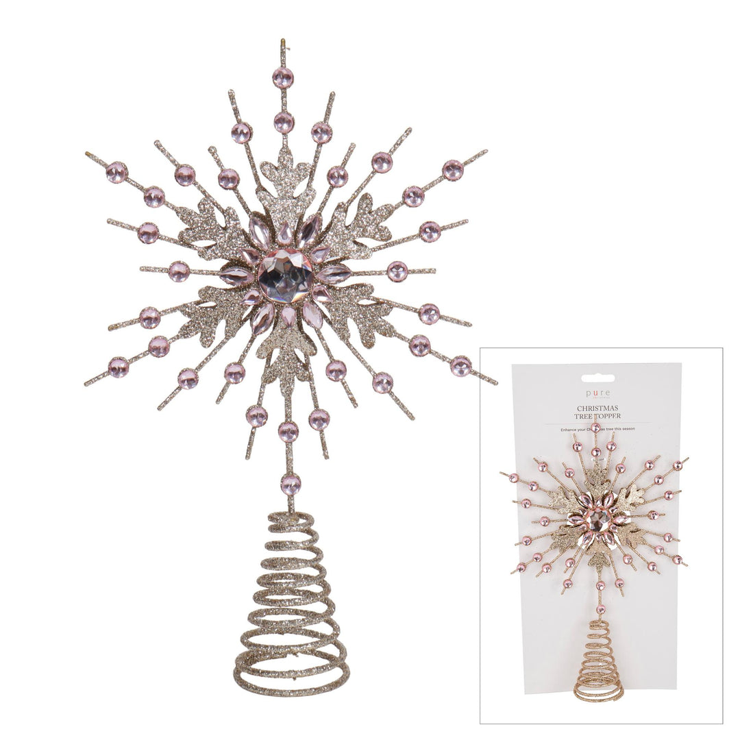 Jewel Champagne Pink Star Tree Topper Habitania