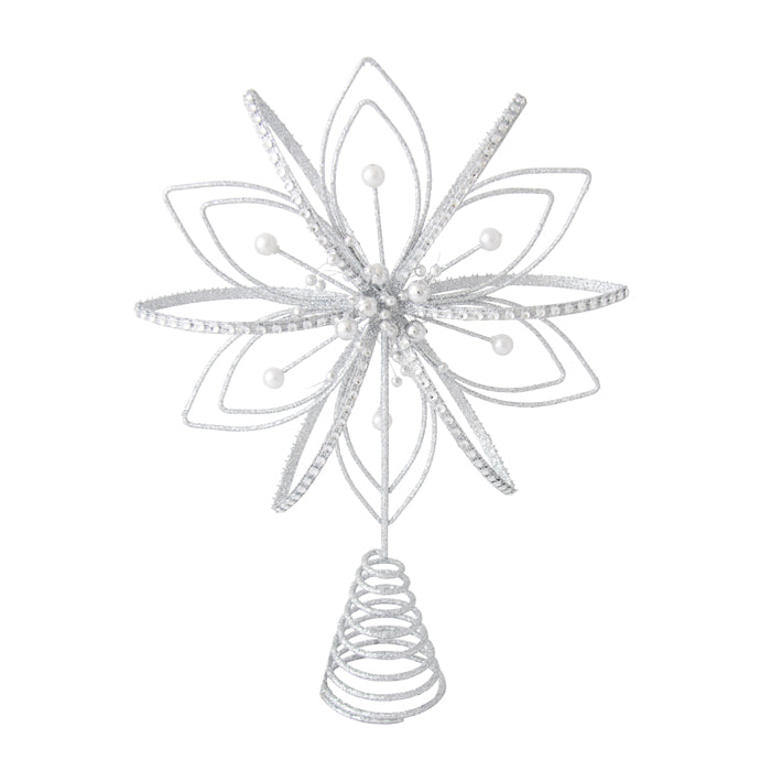 Wire Flowerburst Tree Topper Silver