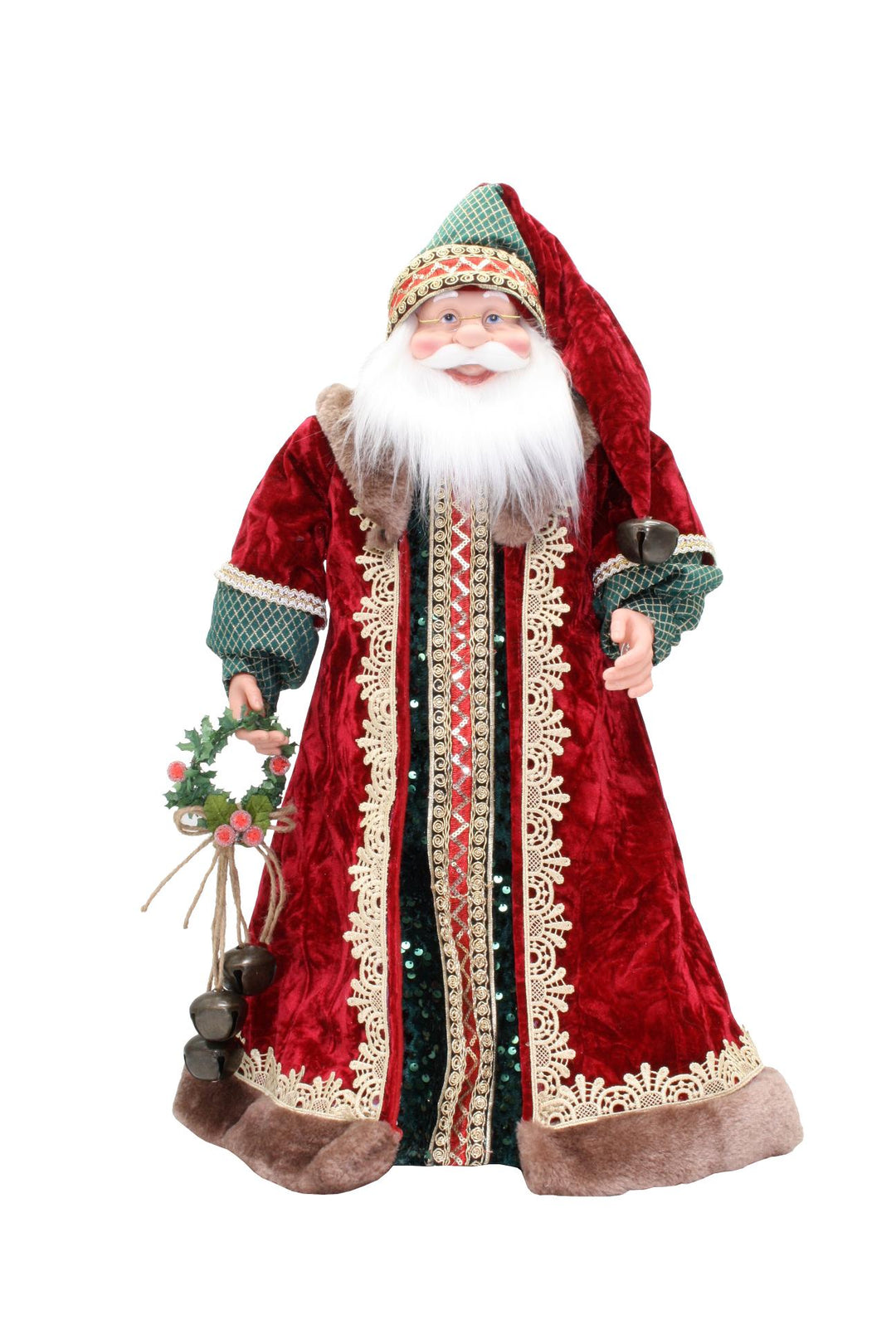 Santa Red Green & Gold 45cm