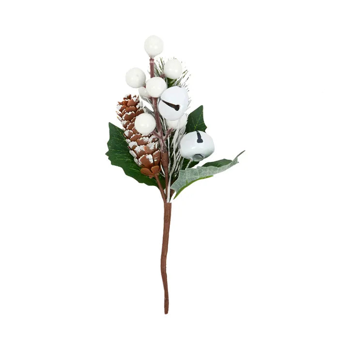 Pine/Bell Pick 18cm White/Natural Fabric