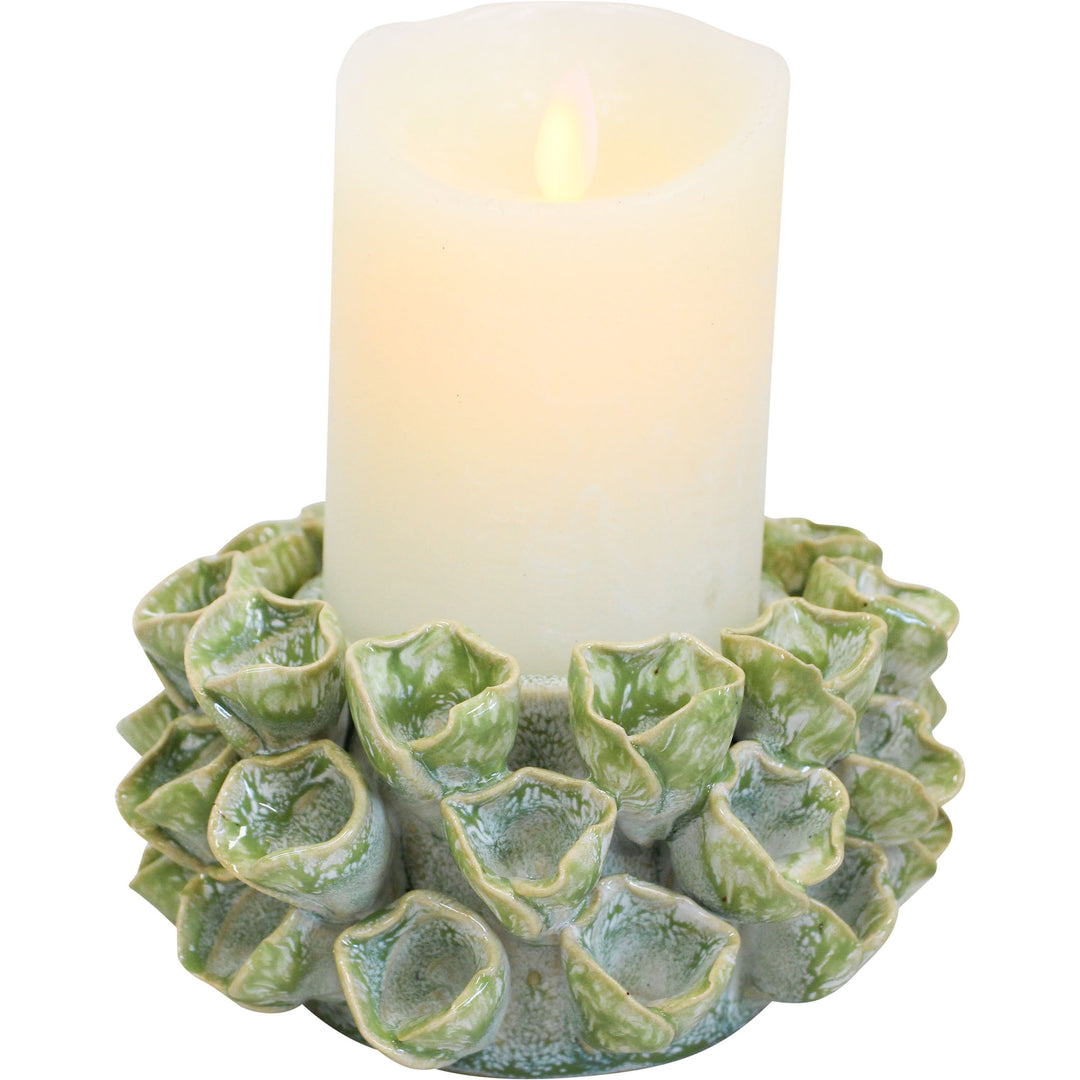 Succulent Bell Candle Holder Green