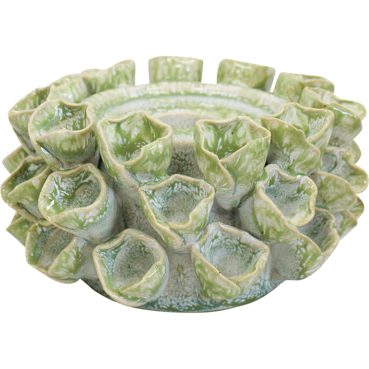 Succulent Bell Candle Holder Green