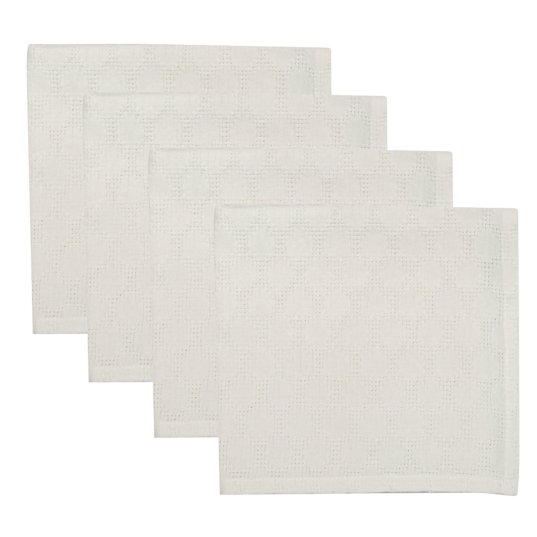 S/4 Hexed Napkins White 45x45cm