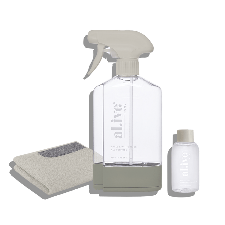 Al.ive Body All Purpose Kit Forever Bottle, Station, Concentrate & Cloth