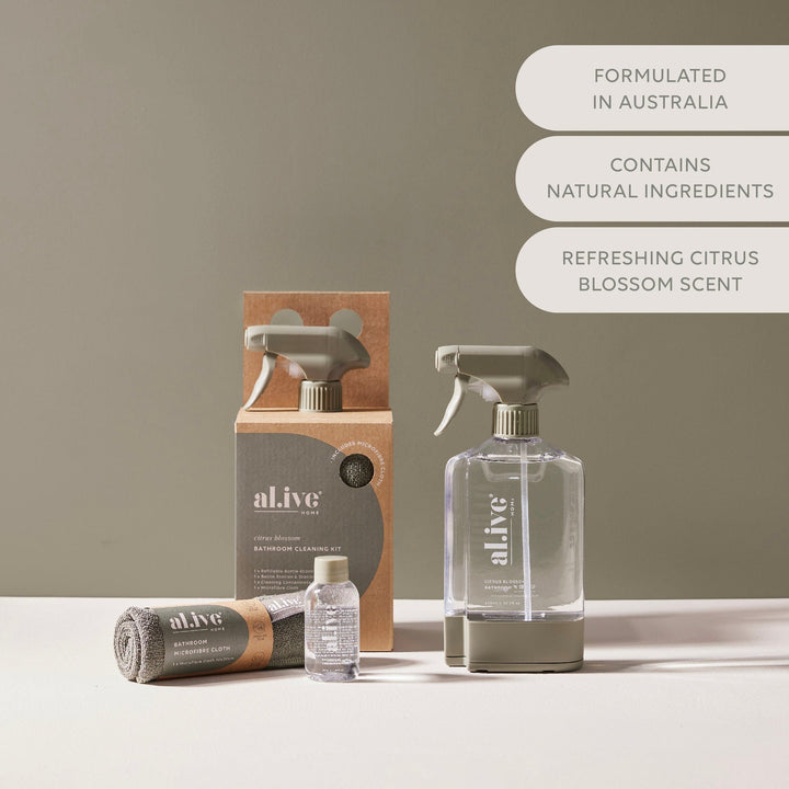 Al.ive Body Bathroom Kit Forever Bottle, Station, Concentrate & Cloth