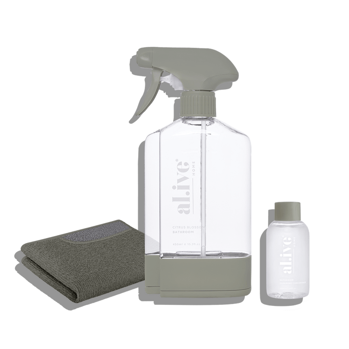 Al.ive Body Bathroom Kit Forever Bottle, Station, Concentrate & Cloth