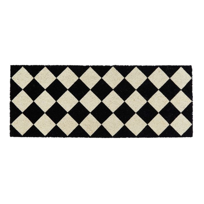 Parlor PVC Back Coir Mat 40x105cm Blk/Wh