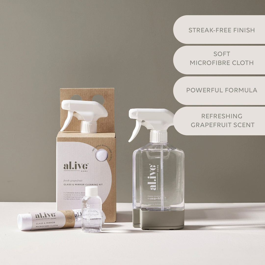 Al.ive Body Glass & Window Kit Forever Bottle, Station, Concentrate & Cloth