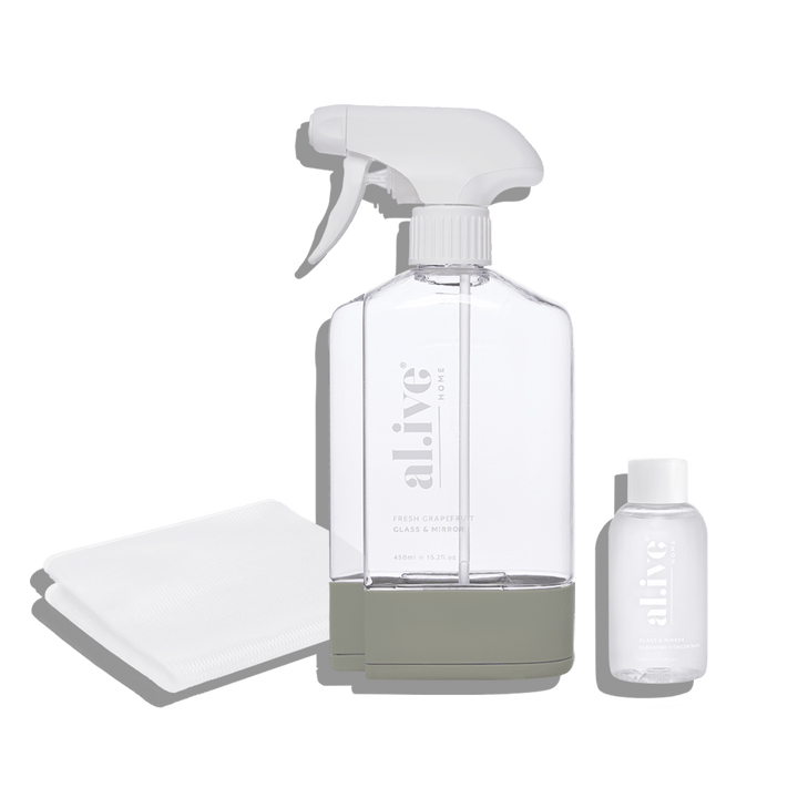 Al.ive Body Glass & Window Kit Forever Bottle, Station, Concentrate & Cloth