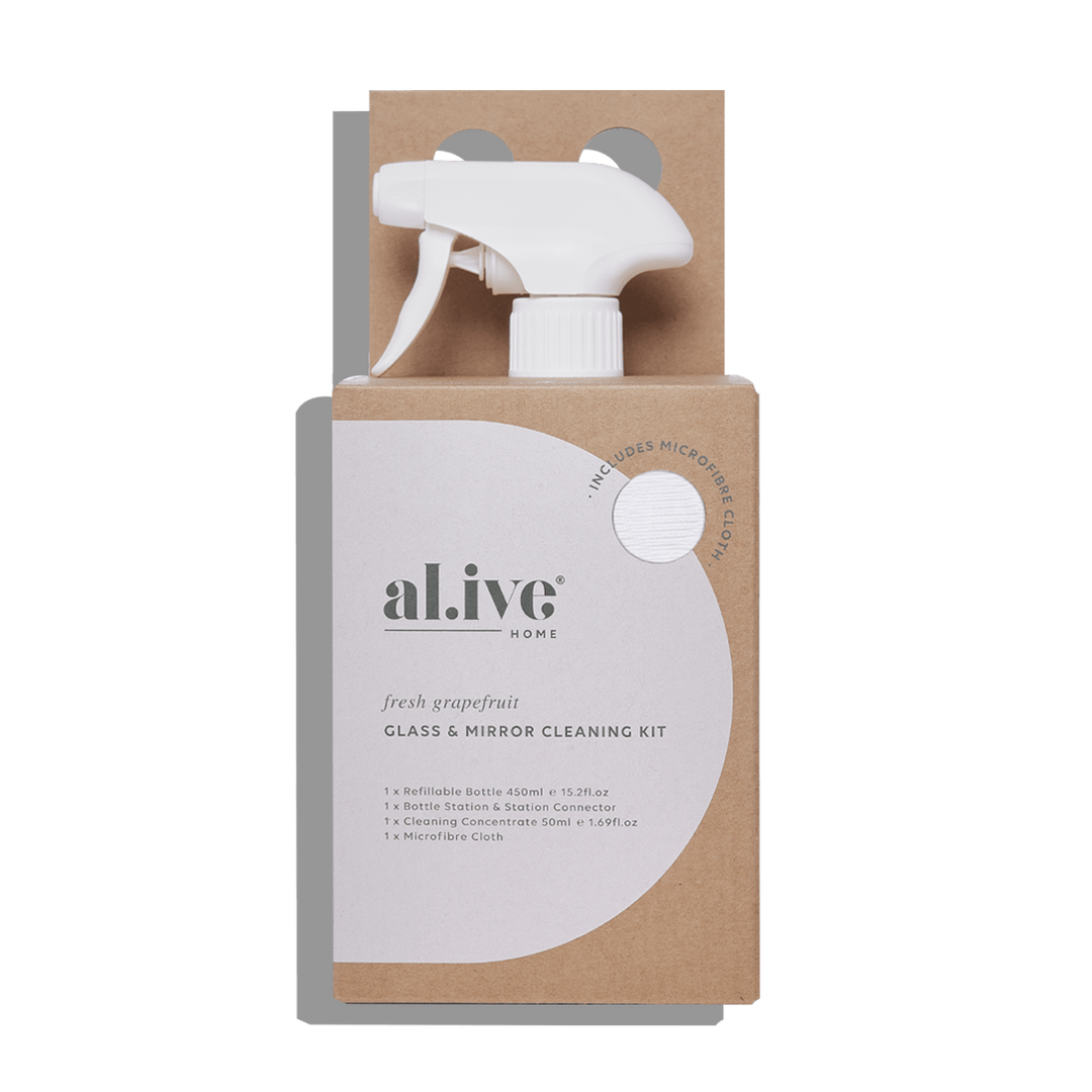 Al.ive Body Glass & Window Kit Forever Bottle, Station, Concentrate & Cloth