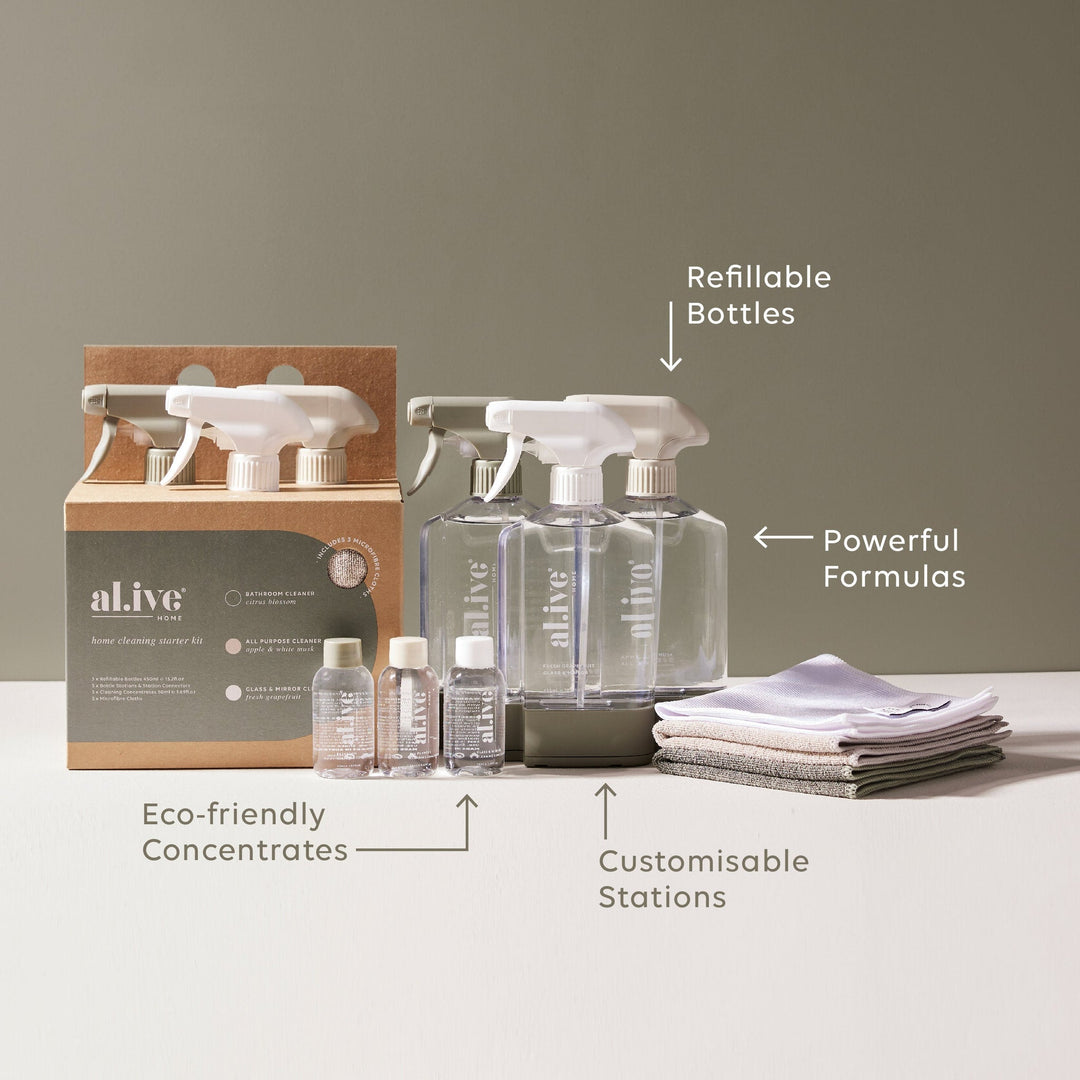 Al.ive Body Complete Starter Kit 3 x Forever Bottle, Stations, Concentrates & Cloths