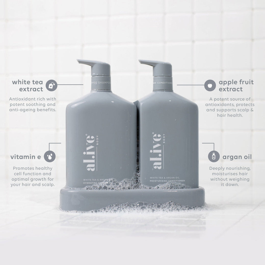 Al.ive Body Shampoo & Conditioner Duo White Tea & Argan Oil