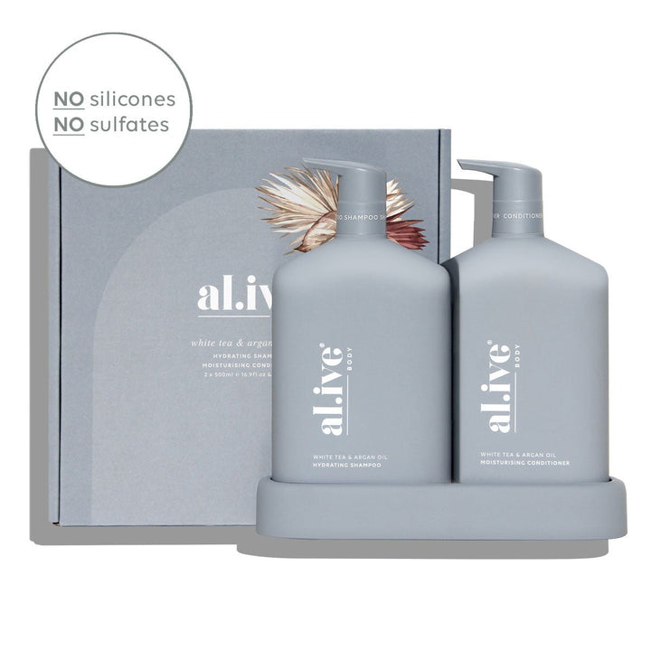 Al.ive Body Shampoo & Conditioner Duo White Tea & Argan Oil