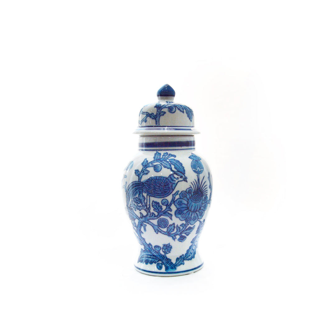 Chinoiserie Blue & White Temple Jar 25cm