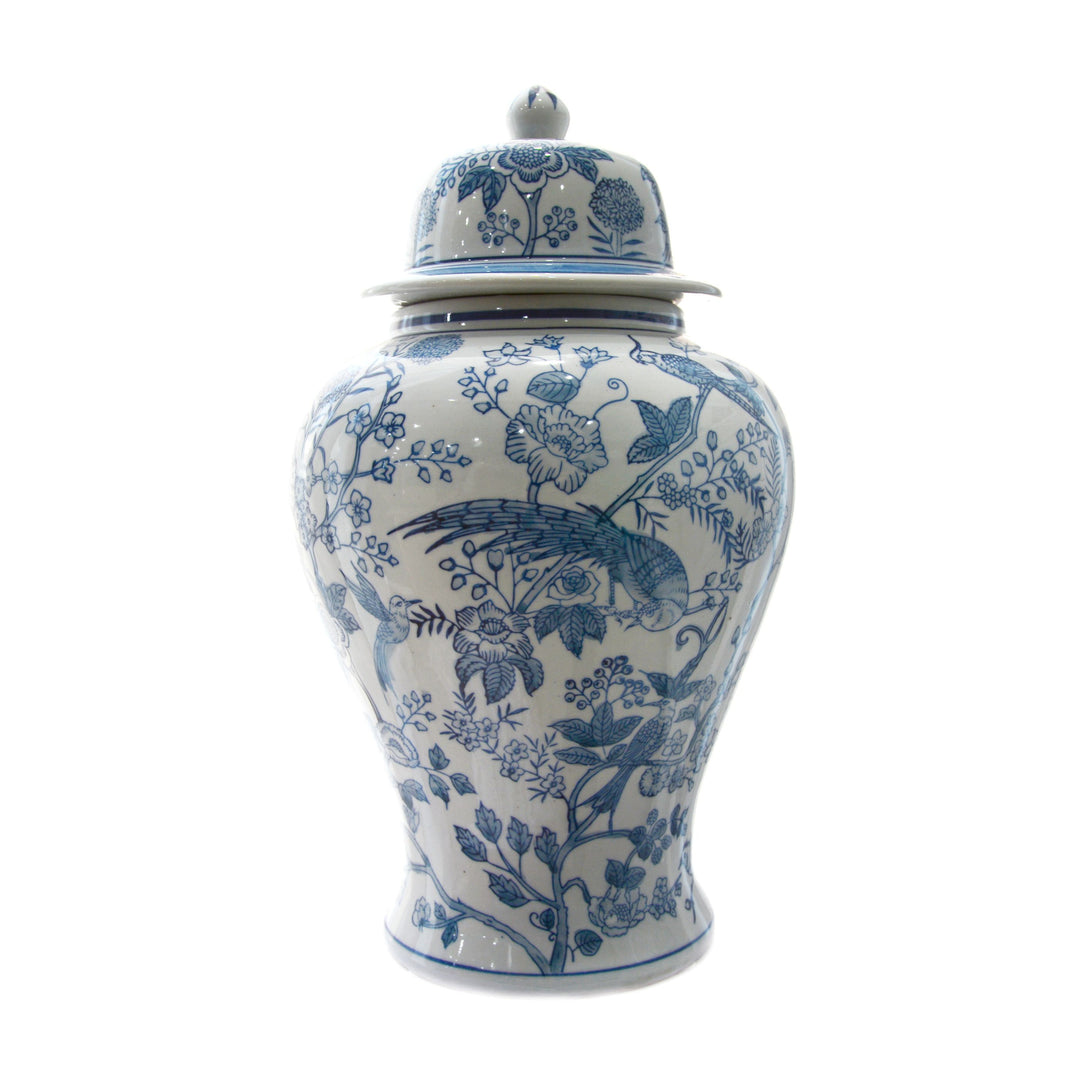 Chinoiserie Blue & White Temple Jar 43cm