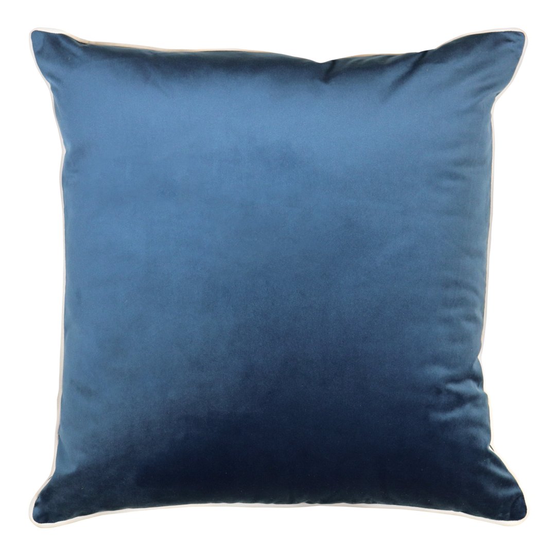 Clifton Ink Velvet Piped Cushion Square