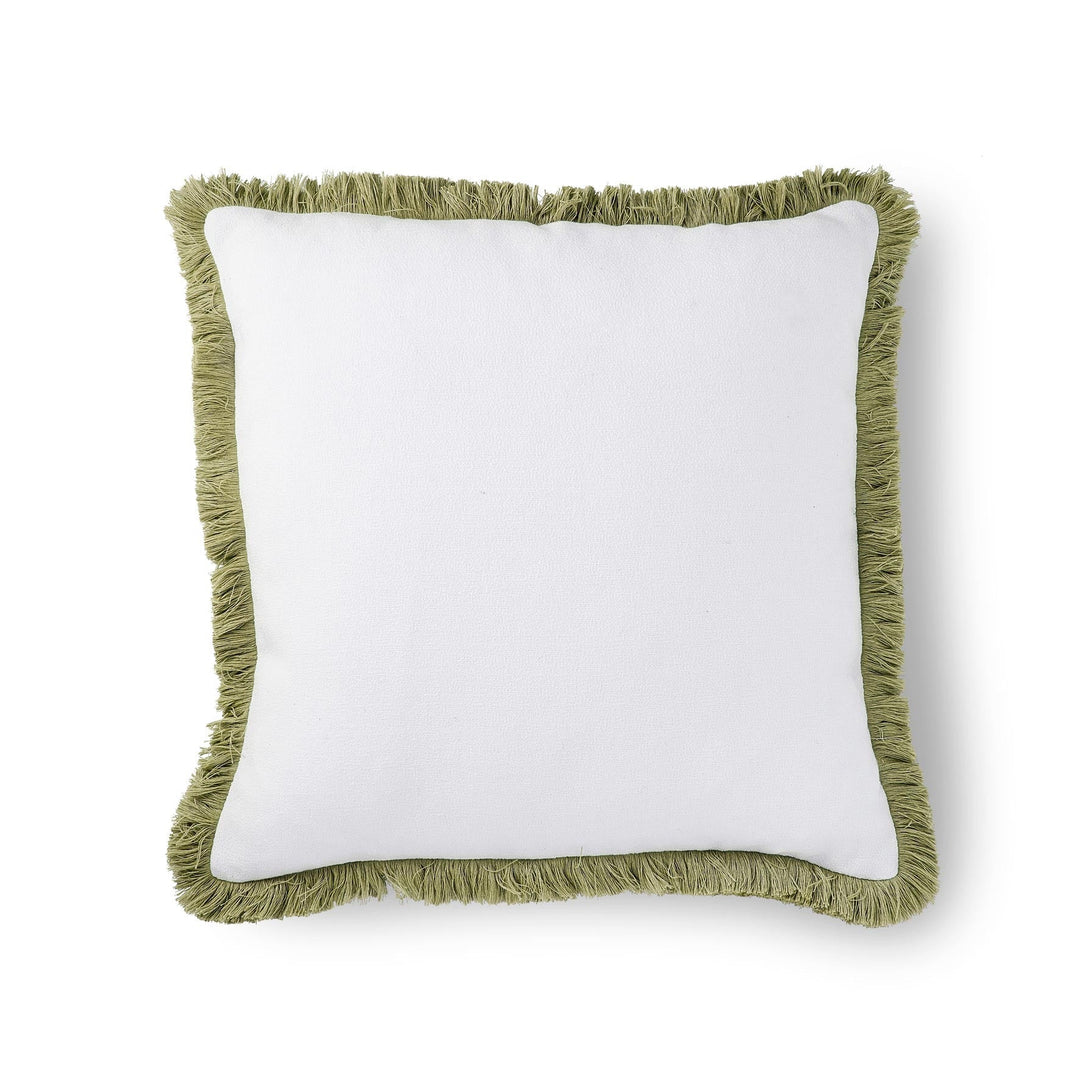 Vera Green Fringe Cushion 50cm
