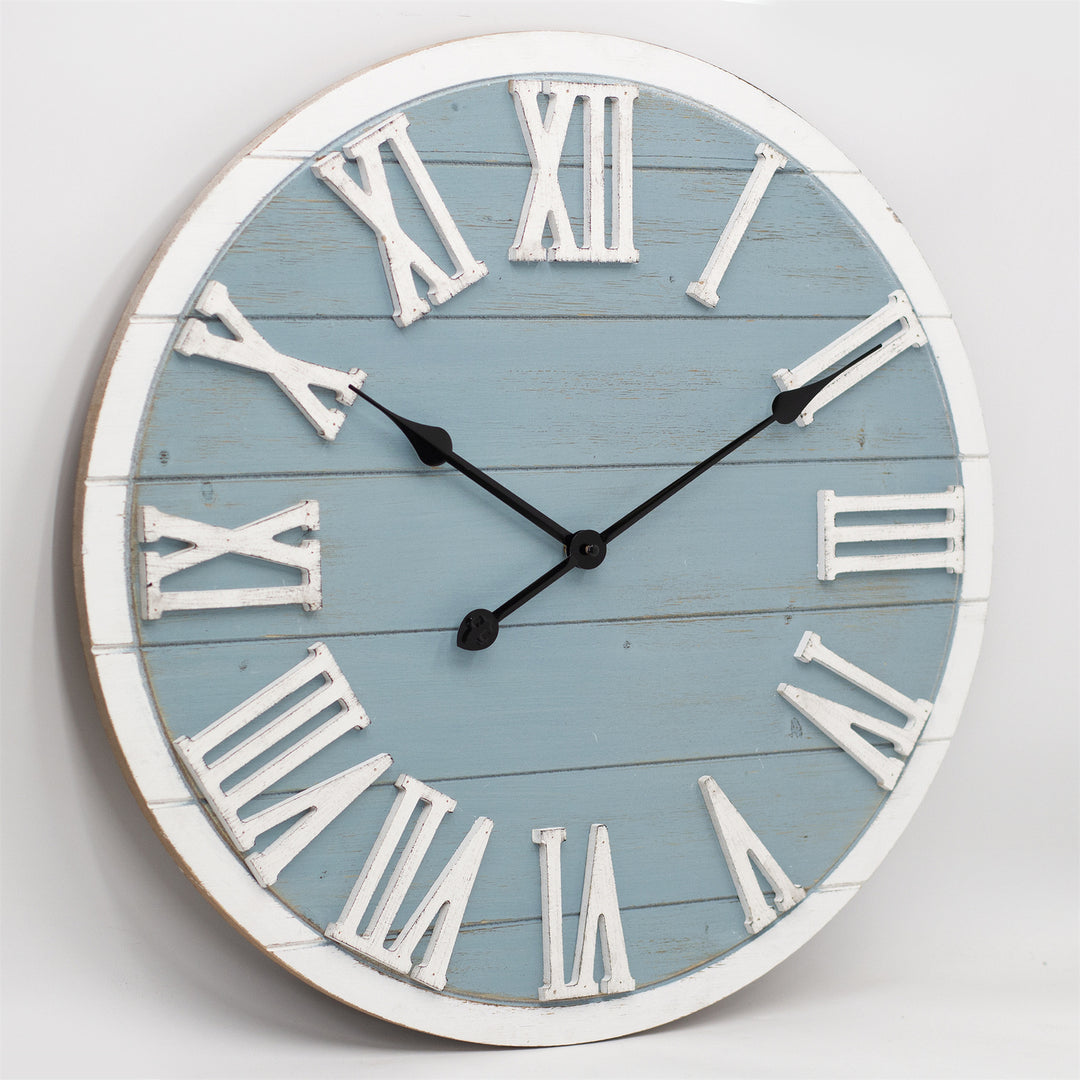 Belle Silent Clock Ocean Blue 60cm