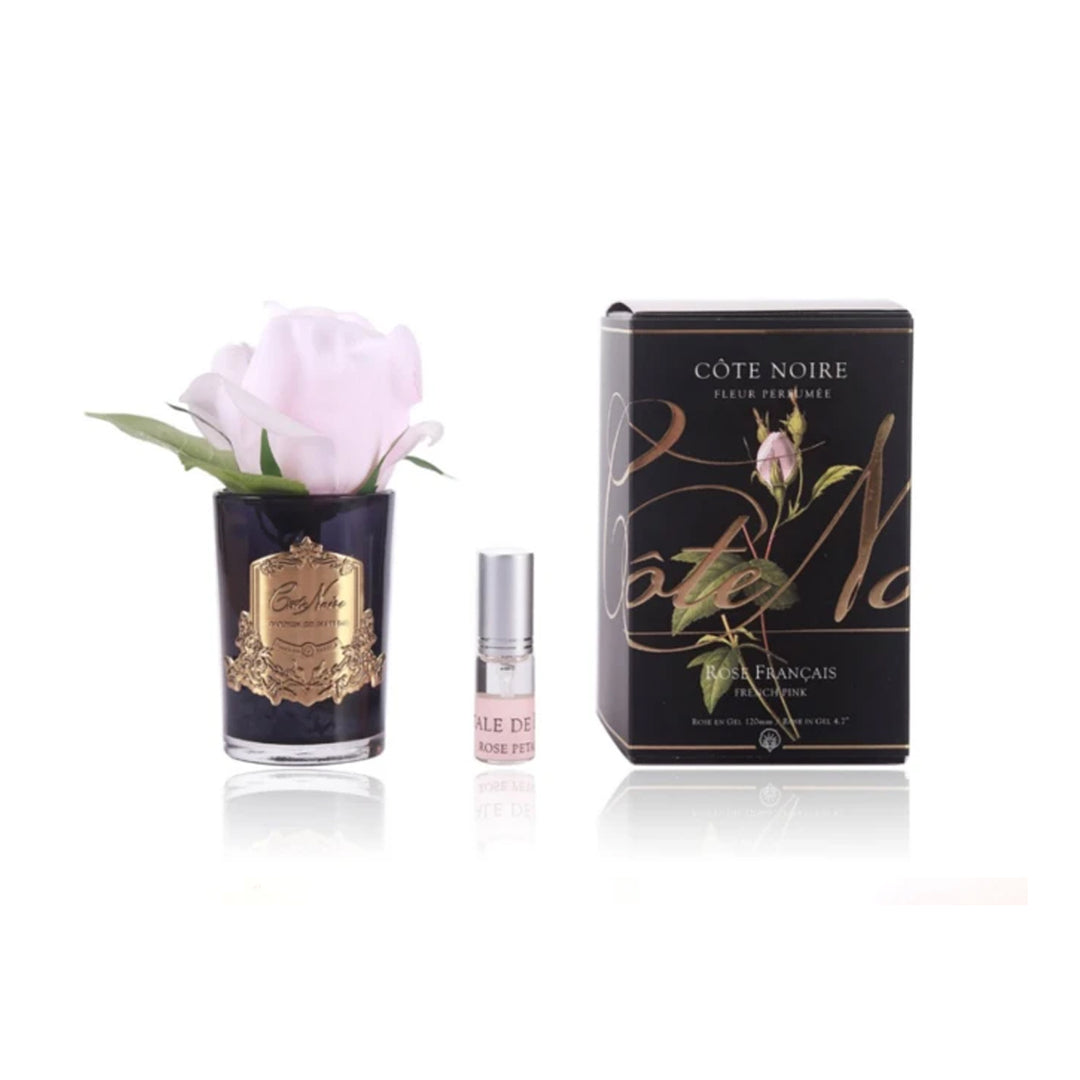 Cote Noire Perfumed Rose Bud French Pink - Black Glass