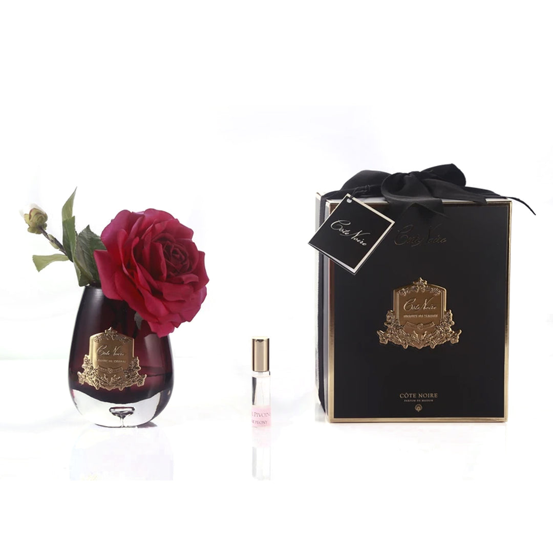 Cote Noire Perfumed Tea Rose Carmine - Black Glass