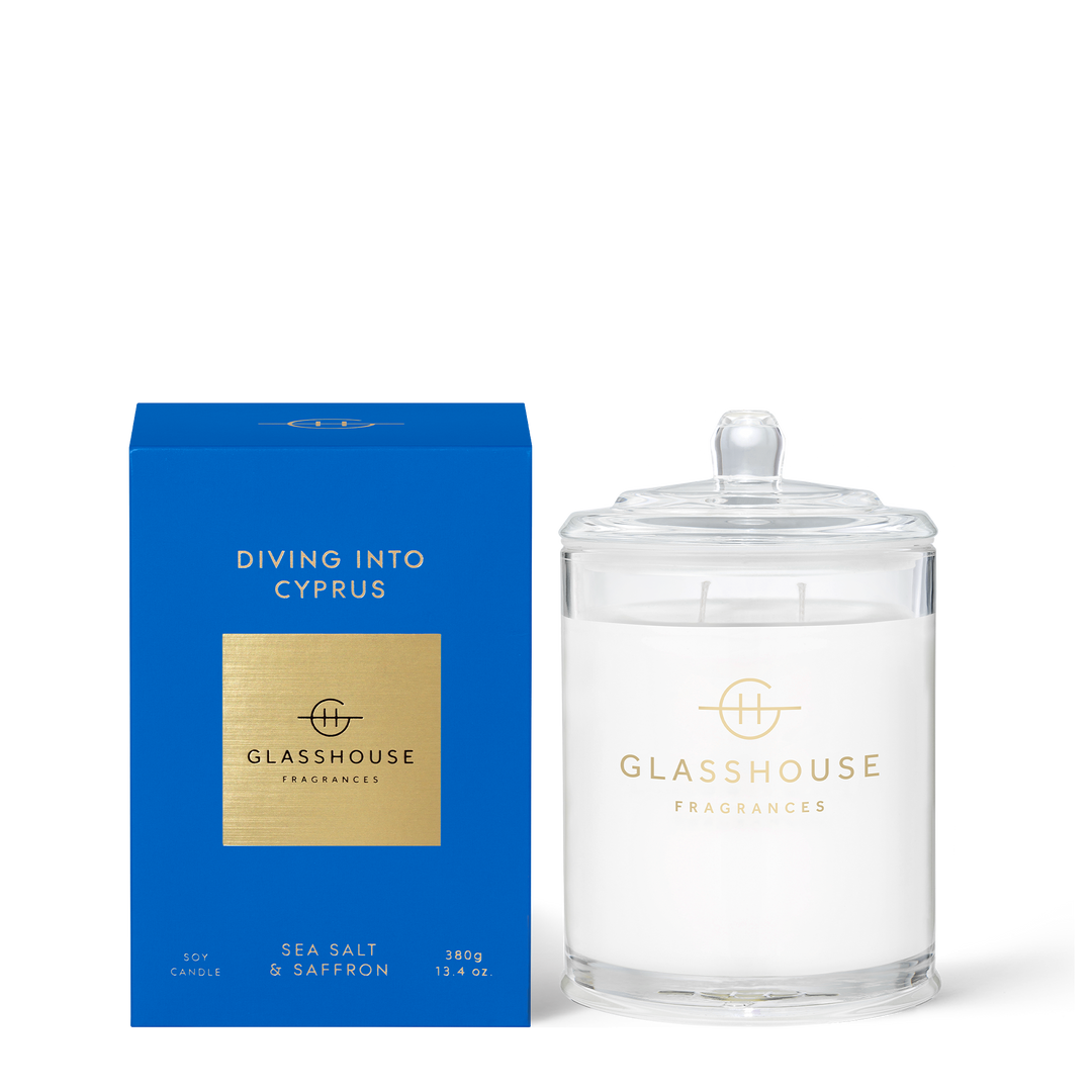 Glasshouse Fragrances Diving Into Cyprus 380g Candle
