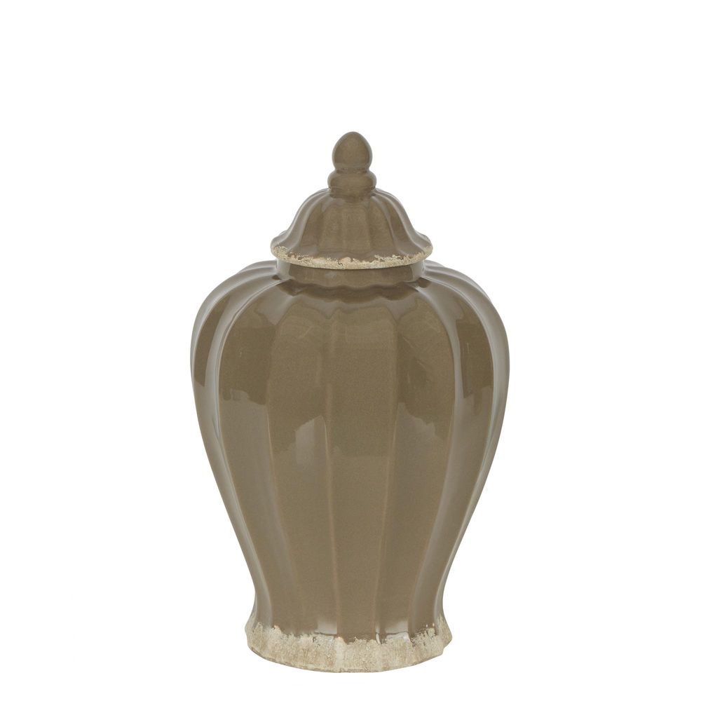 Montreal Fluted Jar Large Taupe 37cm